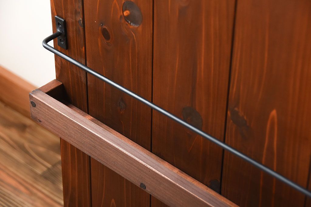 アンティーク家具　アンティーク　ブックラック付き!古い木製のマス目本棚(2)