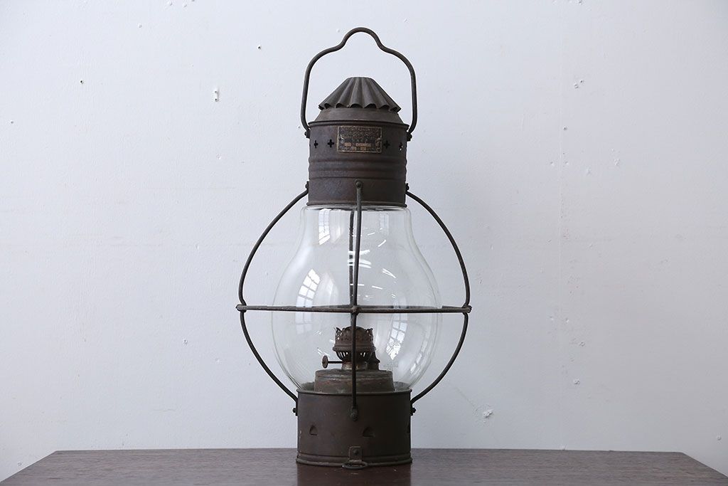 【アンティーク】船の前照灯 船舶ランプ アンティーク真鍮 昭和レトロ