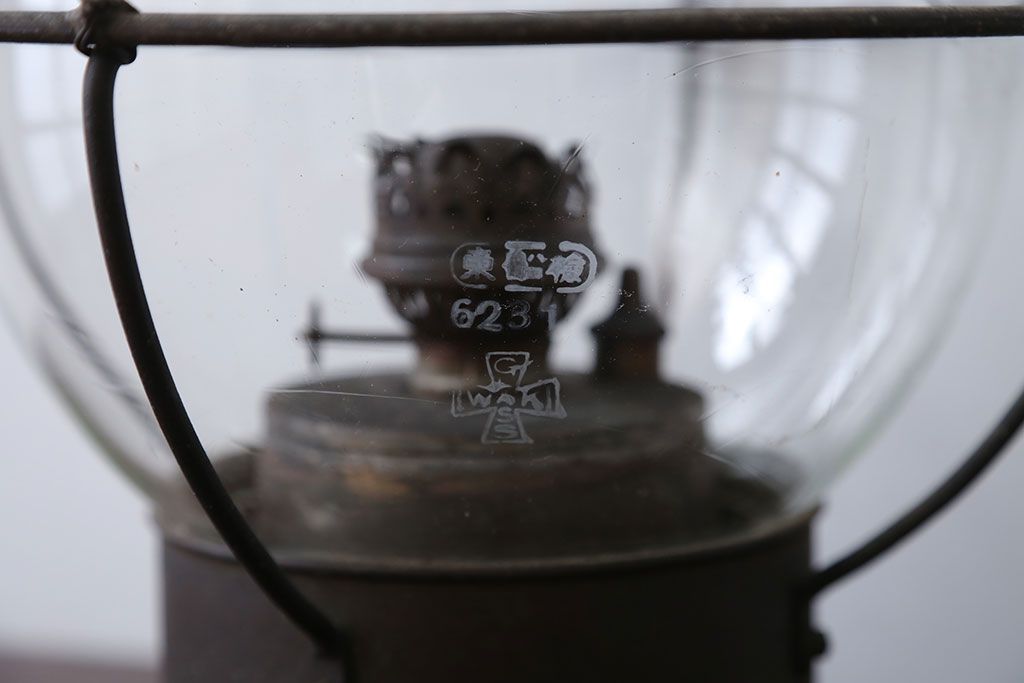 アンティーク雑貨　昭和レトロ　日本船燈株式会社製　アンティークランプ