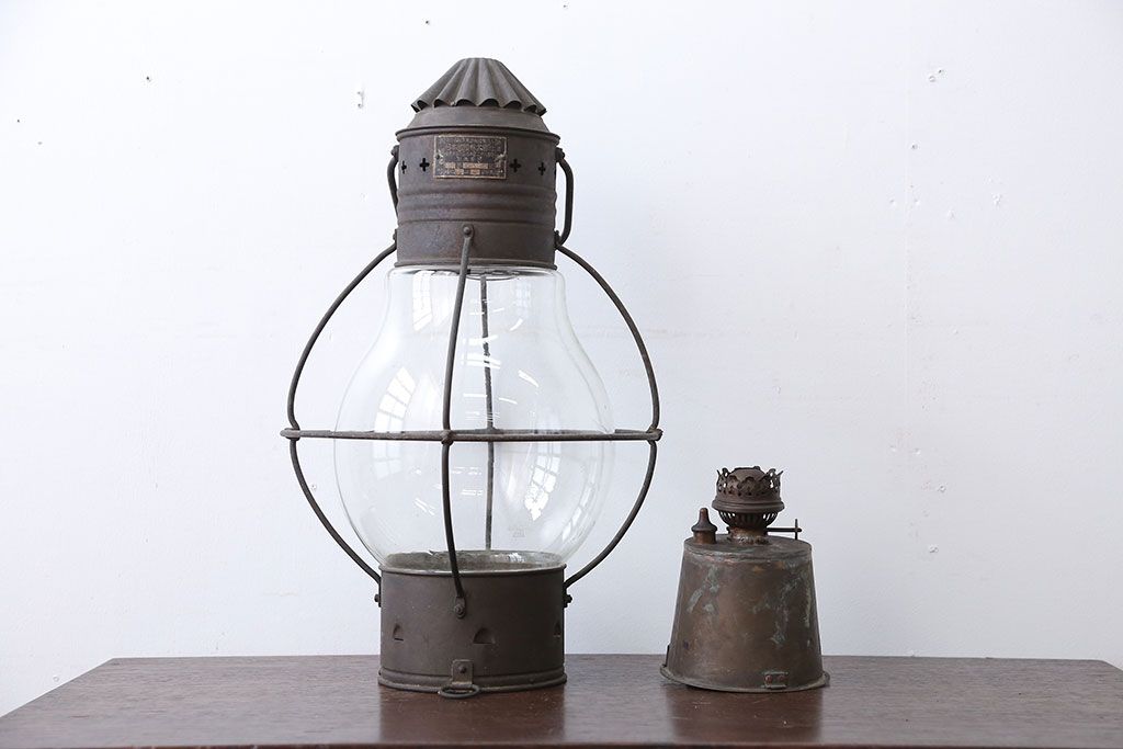 アンティーク雑貨　昭和レトロ　日本船燈株式会社製　アンティークランプ