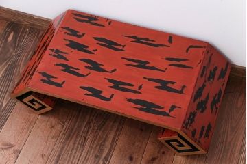 アンティーク雑貨　古民具・骨董　根来塗の大きなアンティーク花台