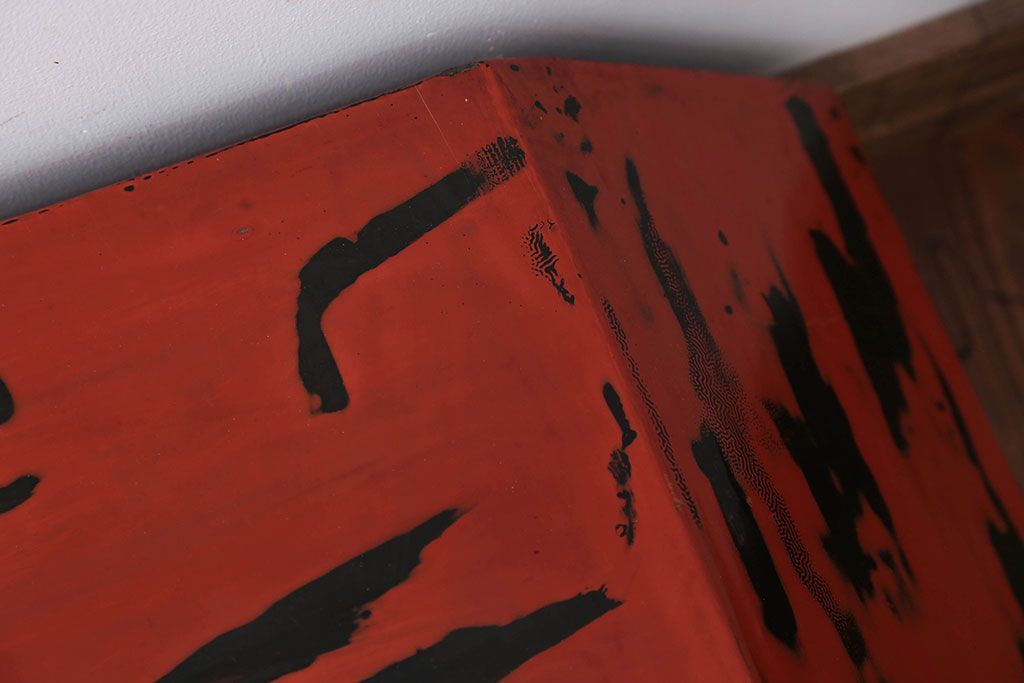 アンティーク雑貨　古民具・骨董　根来塗の大きなアンティーク花台