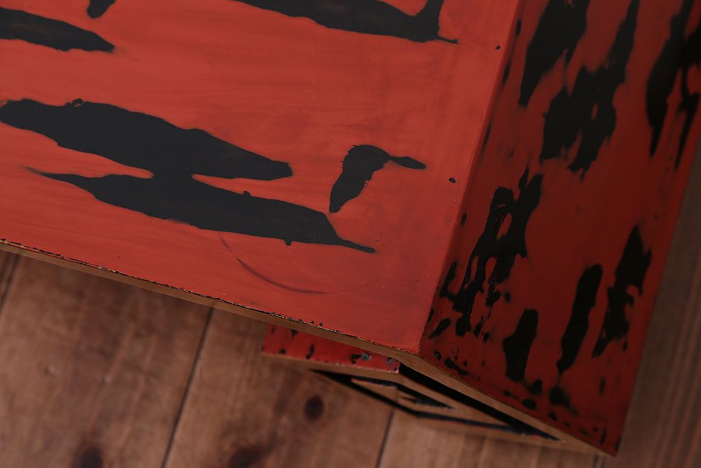 アンティーク雑貨　古民具・骨董　根来塗の大きなアンティーク花台