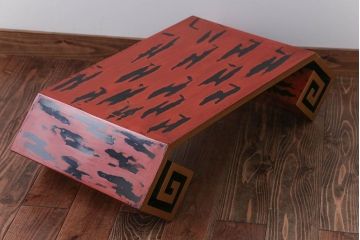 アンティーク雑貨　古民具・骨董　根来塗の大きなアンティーク花台