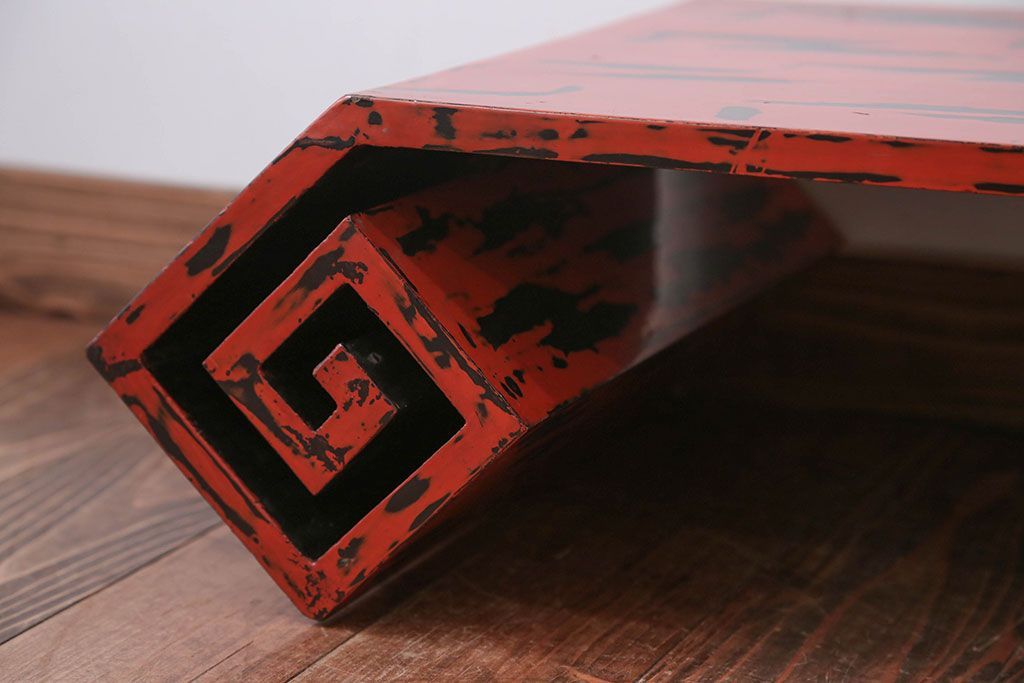 アンティーク雑貨　古民具・骨董　根来塗の大きなアンティーク花台