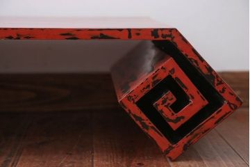 アンティーク雑貨　古民具・骨董　根来塗の大きなアンティーク花台