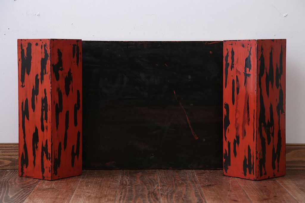 アンティーク雑貨　古民具・骨董　根来塗の大きなアンティーク花台