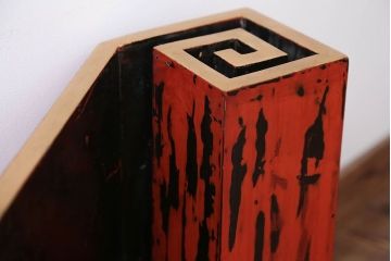 アンティーク雑貨　古民具・骨董　根来塗の大きなアンティーク花台