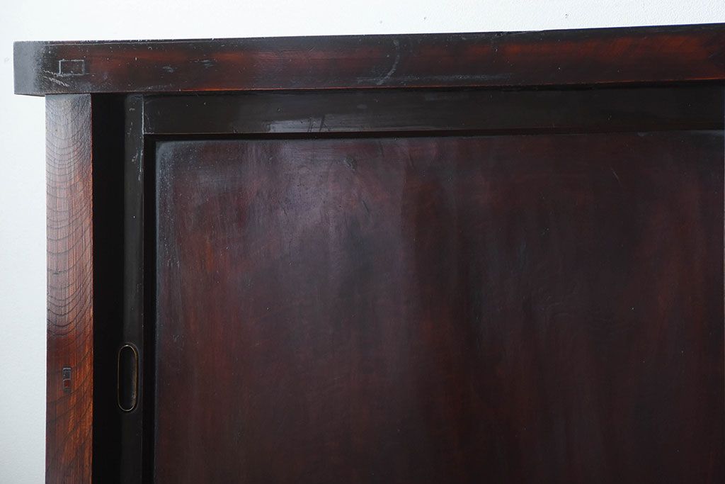 アンティーク家具　古民具・骨董　前面欅材!米沢地方の味わい深い水屋箪笥