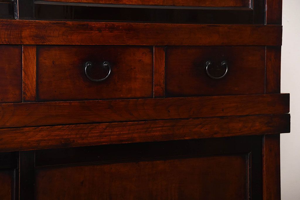 アンティーク家具　古民具・骨董　前面欅材!米沢地方の味わい深い水屋箪笥