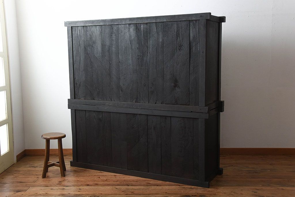 アンティーク家具　古民具・骨董　前面欅材!米沢地方の味わい深い水屋箪笥