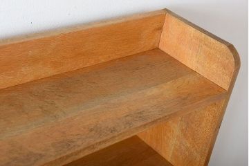 レトロ家具　昭和レトロ　厚手の古いナラ材が使用された大きな本棚(2)