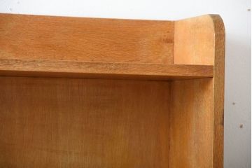 レトロ家具　昭和レトロ　厚手の古いナラ材が使用された大きな本棚(2)