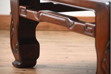 アンティーク　高級美品!彫刻が美しい唐木の大きな座卓