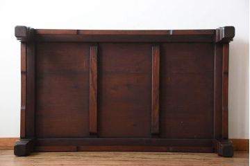 アンティーク　高級美品!彫刻が美しい唐木の大きな座卓