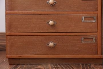 レトロ家具　昭和レトロ　古い木製のシャッター付き小引き出し
