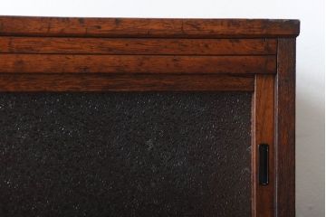 アンティーク家具　和製アンティーク　ダイヤガラス入り!古い木製の2段重ね収納棚