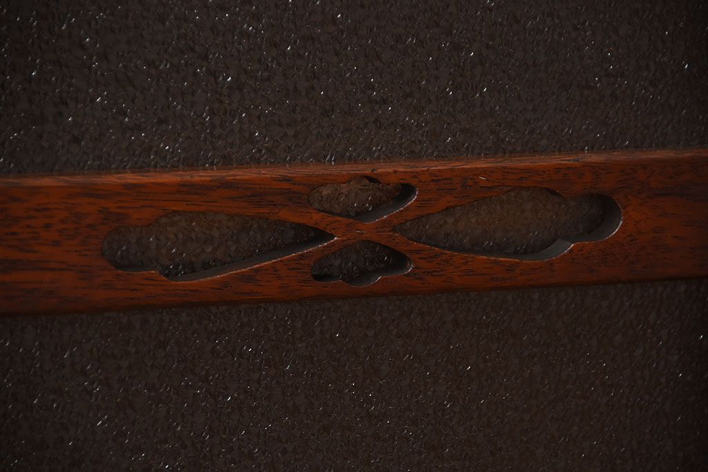 アンティーク家具　和製アンティーク　ダイヤガラス入り!古い木製の2段重ね収納棚