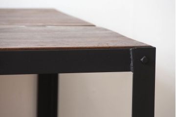 ラフジュ工房オリジナル　古材天板の鉄脚ダイニングテーブル