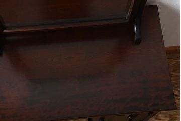 中古　北海道民芸家具　シンプルでおしゃれなドレッサー(スツール付き)