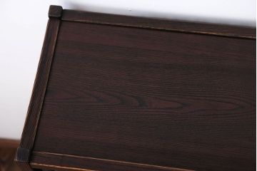 中古　引き出し付き!モダンなデザインの民芸家具風飾り棚