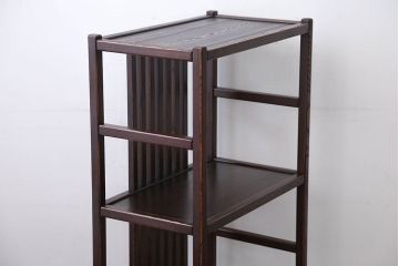 中古　引き出し付き!モダンなデザインの民芸家具風飾り棚