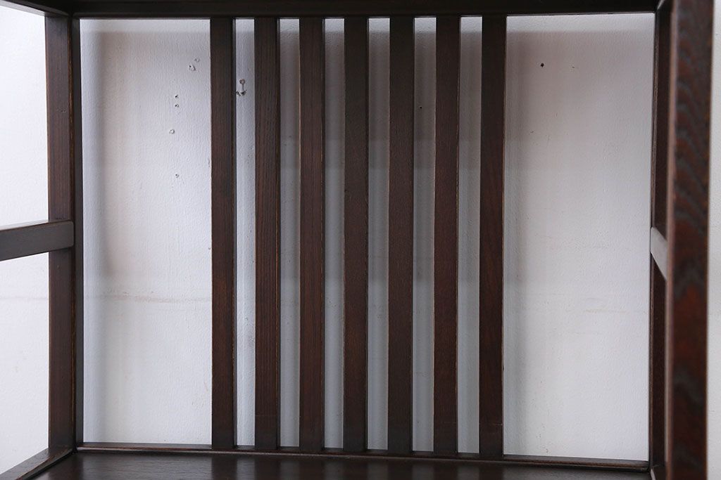 中古　引き出し付き!モダンなデザインの民芸家具風飾り棚