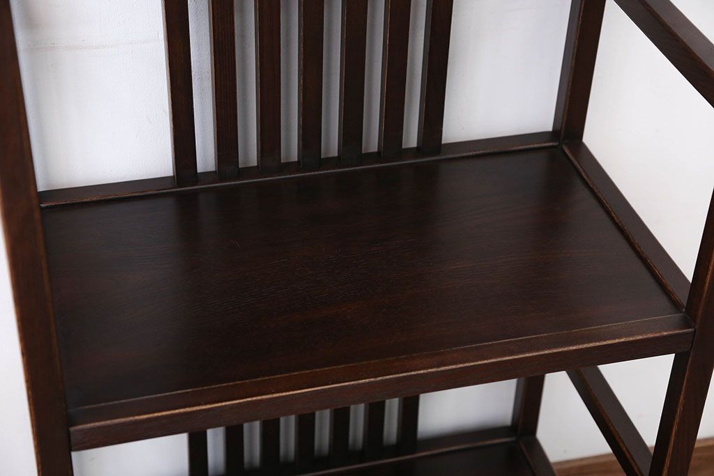 中古　引き出し付き!モダンなデザインの民芸家具風飾り棚