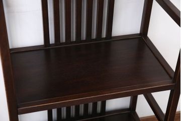 中古　引き出し付き!モダンなデザインの民芸家具風飾り棚