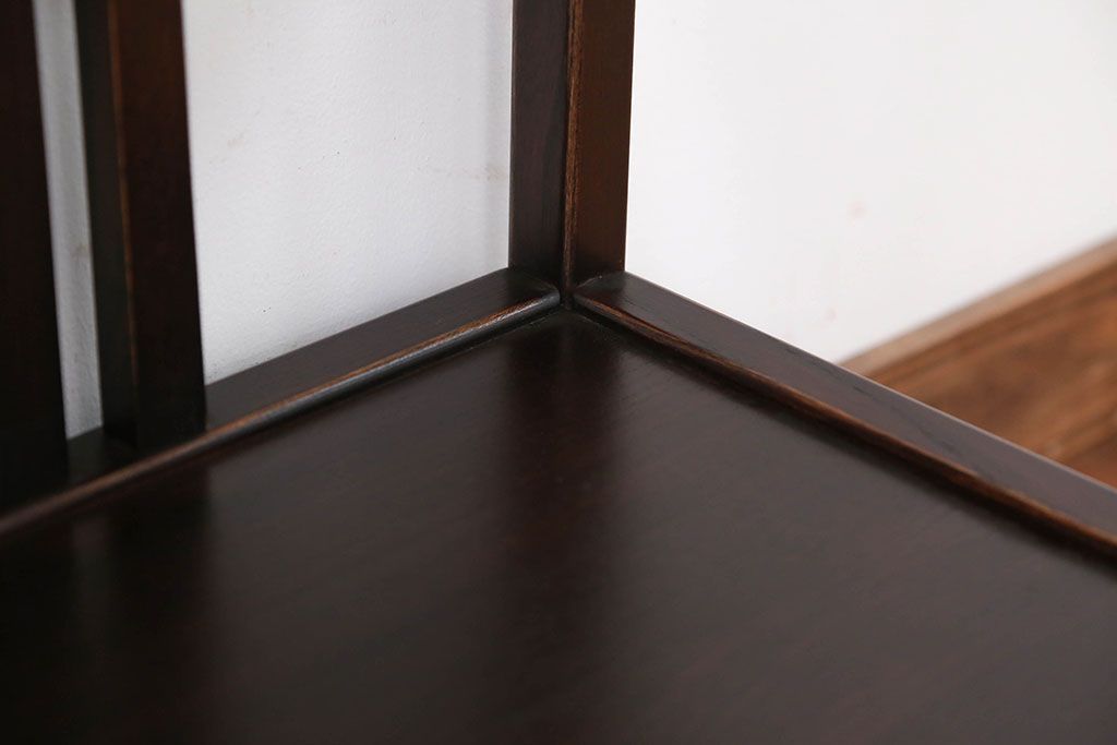 中古　引き出し付き!モダンなデザインの民芸家具風飾り棚