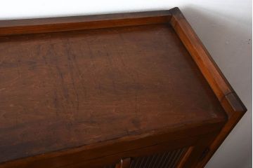 アンティーク家具　アンティーク　モールガラス入り!古い木製の引き出し2杯付き本箱