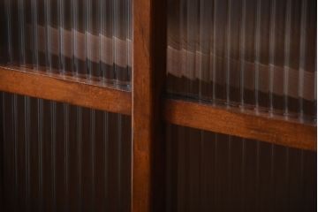 アンティーク家具　アンティーク　モールガラス入り!古い木製の引き出し2杯付き本箱