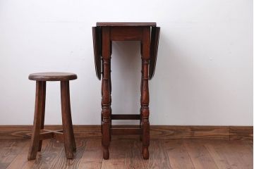 ヴィンテージ家具　イギリスビンテージ　オーク材のゲートレッグテーブル(エクステンションテーブル)