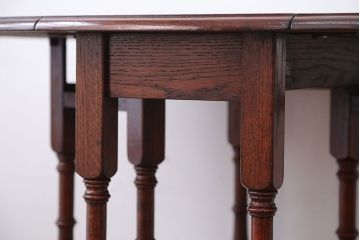 ヴィンテージ家具　イギリスビンテージ　オーク材のゲートレッグテーブル(エクステンションテーブル)
