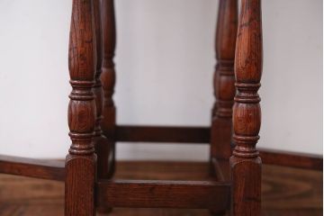 ヴィンテージ家具　イギリスビンテージ　オーク材のゲートレッグテーブル(エクステンションテーブル)