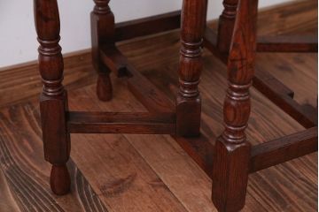 ヴィンテージ家具　イギリスビンテージ　オーク材のゲートレッグテーブル(エクステンションテーブル)