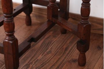 ヴィンテージ家具　イギリスビンテージ　オーク材のゲートレッグテーブル(エクステンションテーブル)