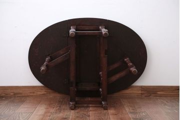 ヴィンテージ家具　イギリスビンテージ　オーク材のゲートレッグテーブル(エクステンションテーブル)