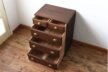 アンティーク家具　アンティーク　前面ナラ材!古い木製のチェスト