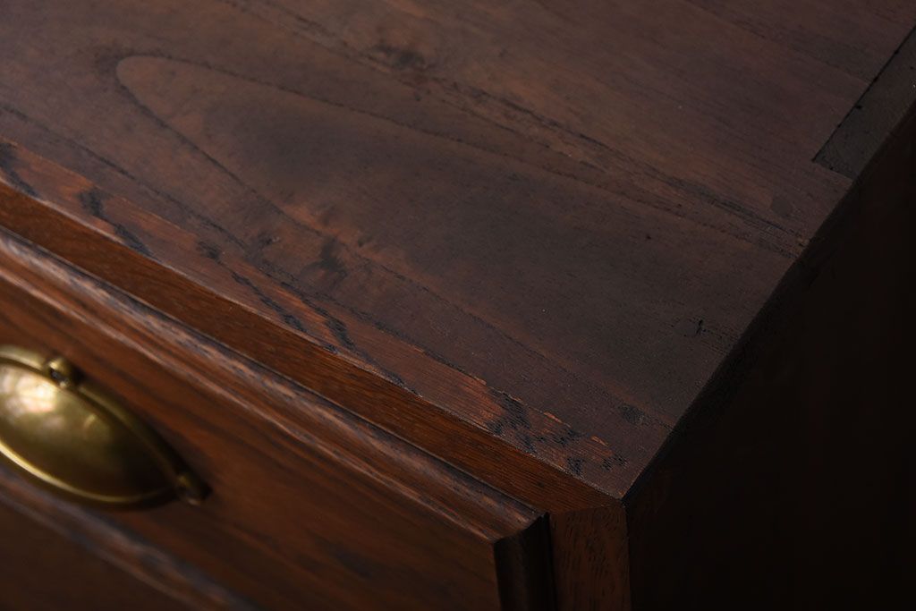 アンティーク家具　アンティーク　前面ナラ材!古い木製のチェスト