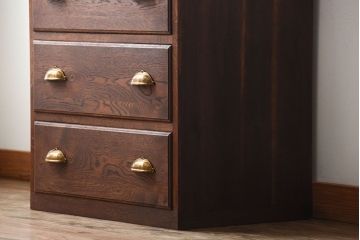 アンティーク家具　アンティーク　前面ナラ材!古い木製のチェスト