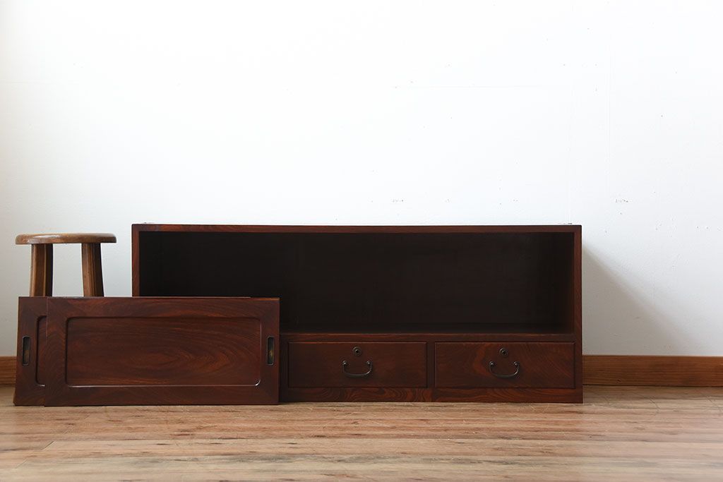 アンティーク家具　和製アンティーク　古い木製の和風なローボード