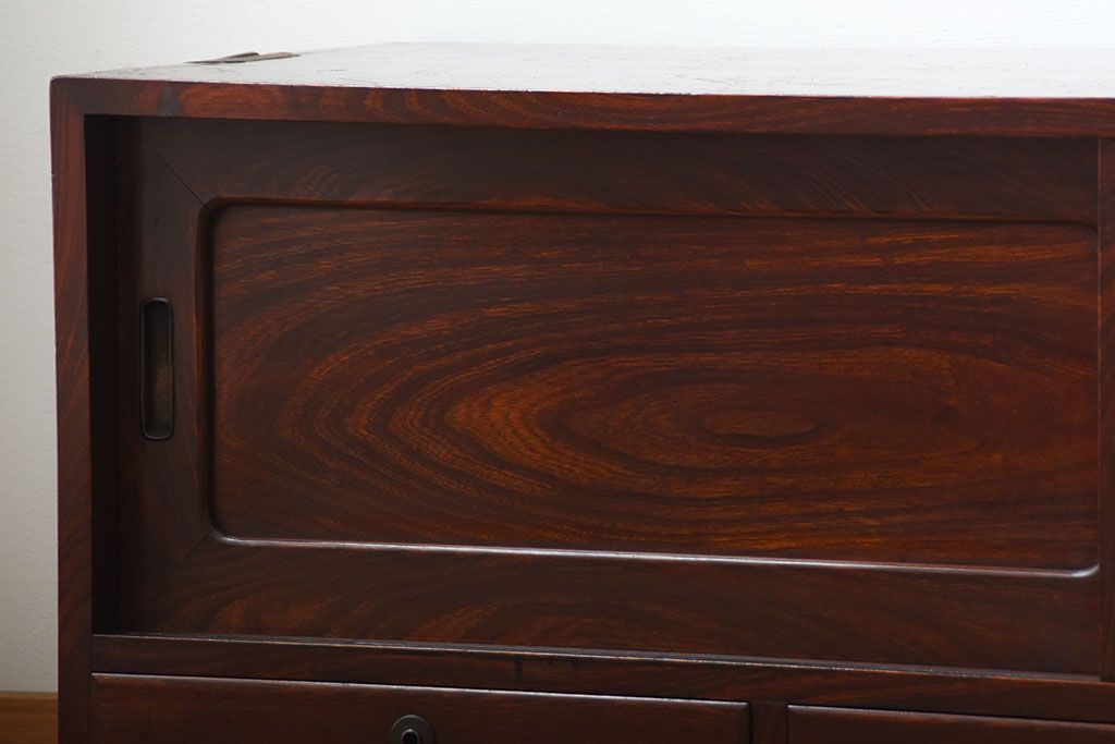 アンティーク家具　和製アンティーク　古い木製の和風なローボード