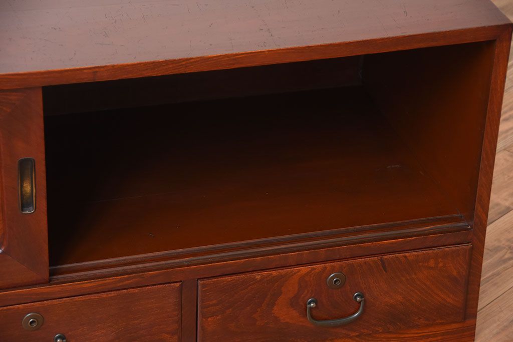 アンティーク家具　和製アンティーク　古い木製の和風なローボード