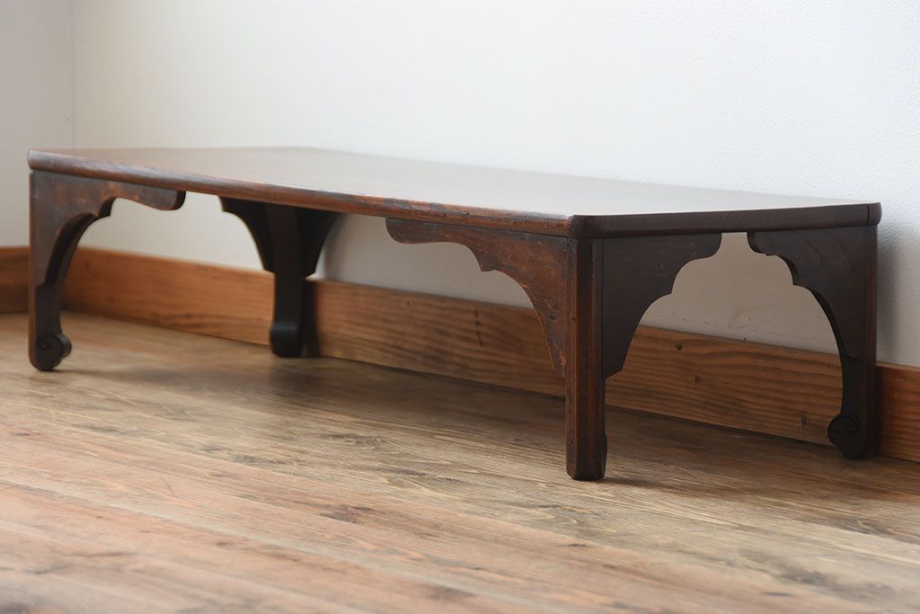 アンティーク家具　古民具・骨董　古い欅材のモダンなアンティーク座卓