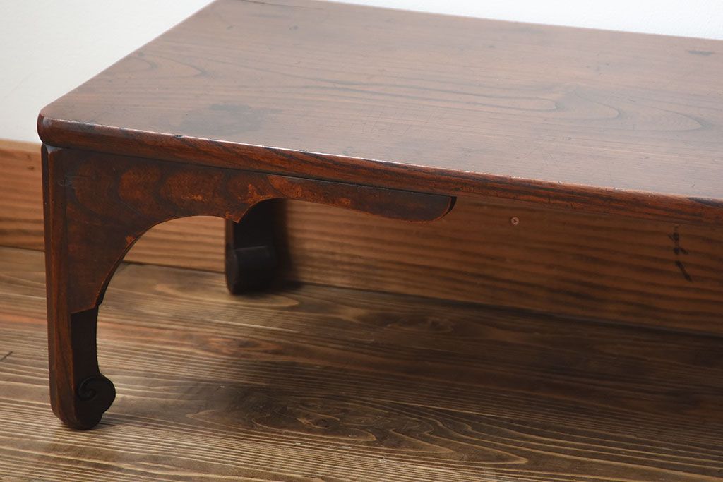 アンティーク家具　古民具・骨董　古い欅材のモダンなアンティーク座卓