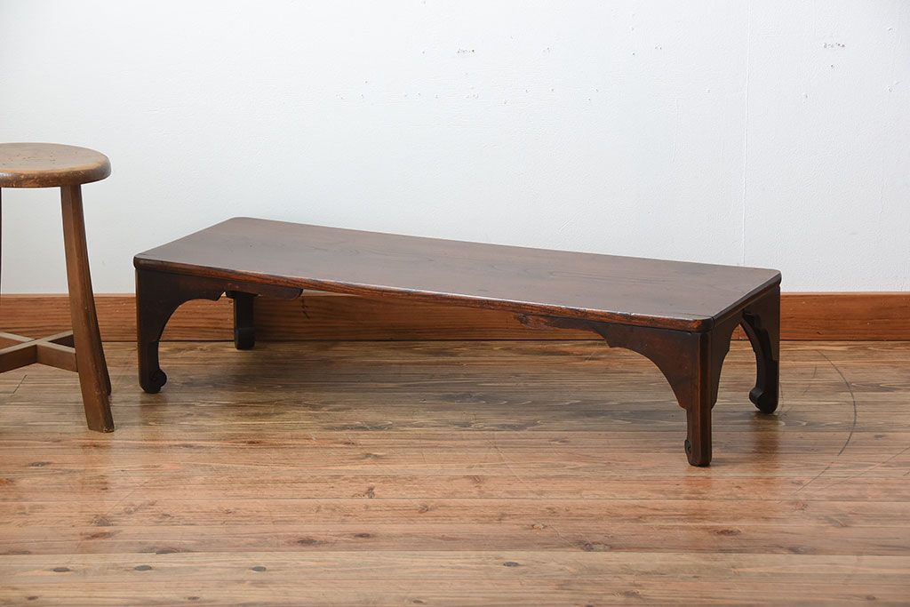 アンティーク家具　古民具・骨董　古い欅材のモダンなアンティーク座卓