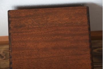 レトロ家具　昭和レトロ　ネームプレート付き!古いナラ材のアンティーク小引き出し