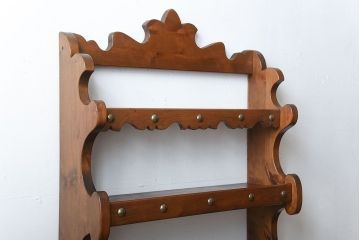 中古　木製のおしゃれなウォールラック(壁掛け飾り棚)