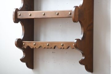 中古　木製のおしゃれなウォールラック(壁掛け飾り棚)